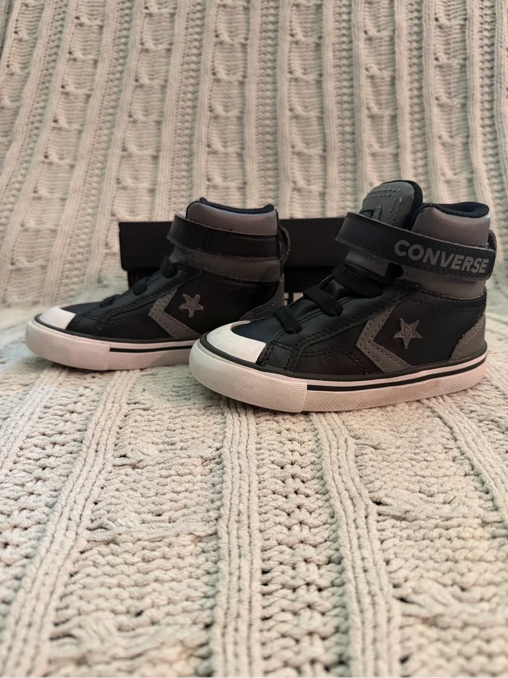 Converse Kids Black and Gray High-Top Sneakers